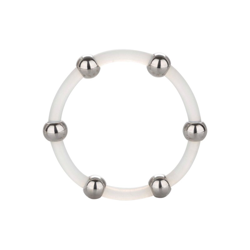 Steel Beaded Silicone Ring XL Transparent